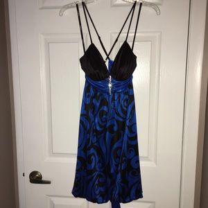 Vivid Blue and Black Dress
